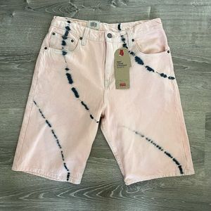 🆕 Levi's® 569 Tie-dye Loose Straight-Fit 12 1/2" Inseam Denim Jean Shorts